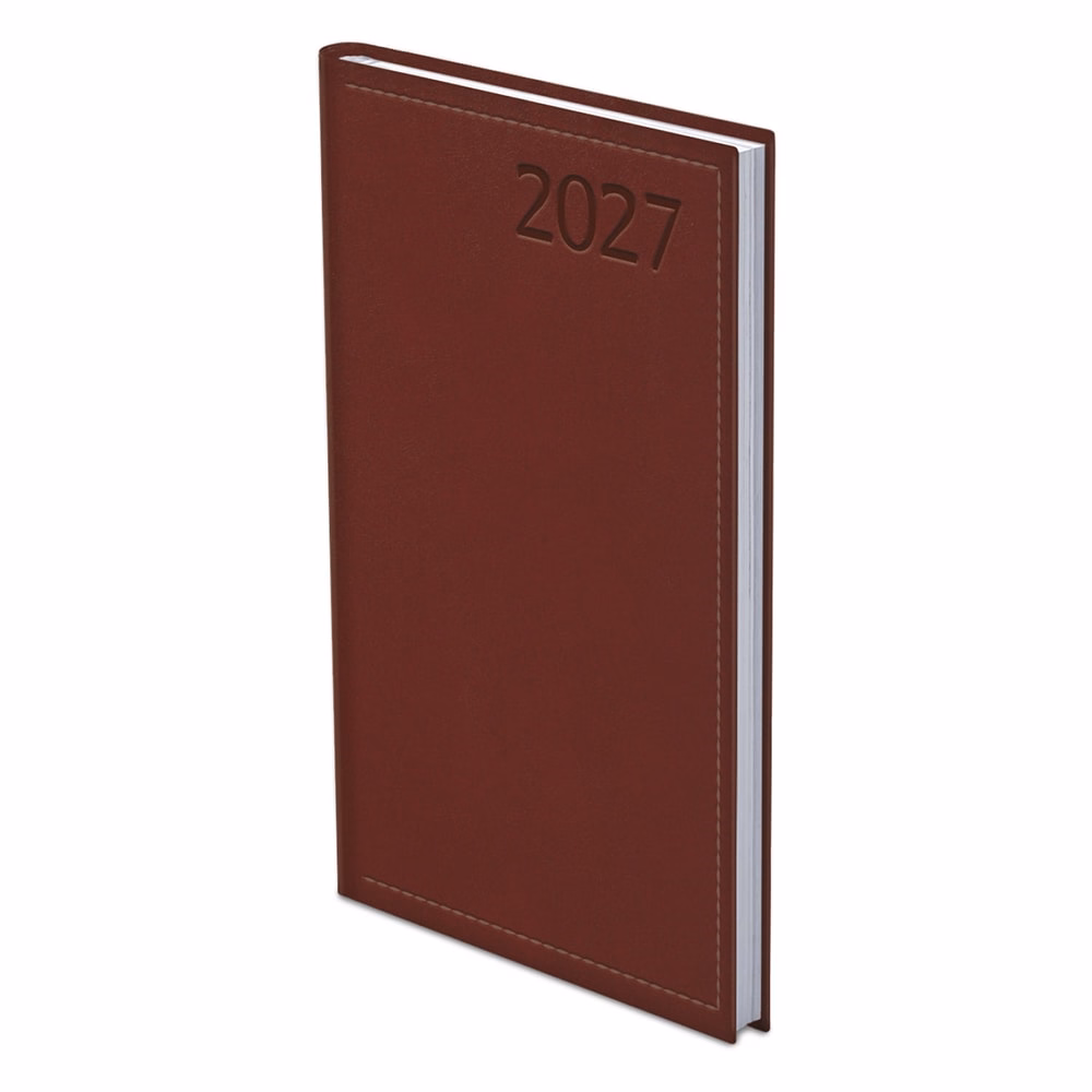 Zsebnaptár TOPTIMER Traditional T035 álló fehér lapos bordó 2027