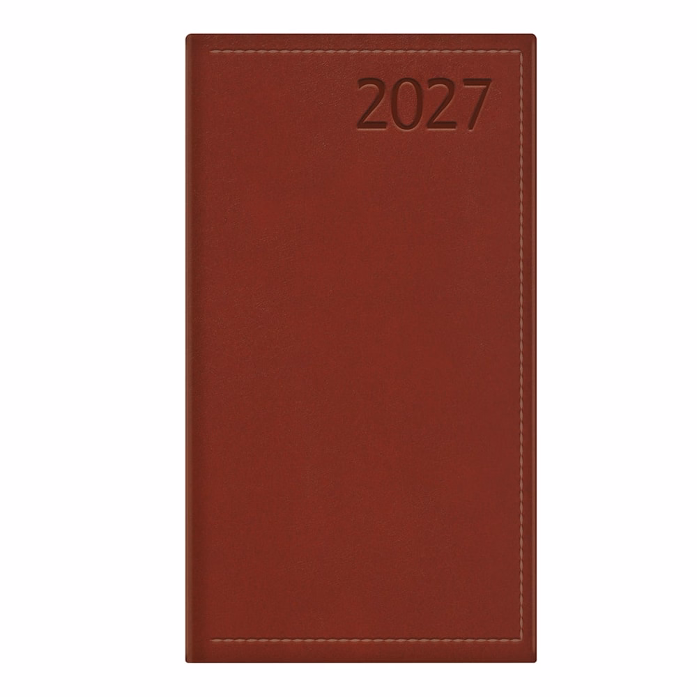 Zsebnaptár TOPTIMER Traditional T035 álló fehér lapos bordó 2027