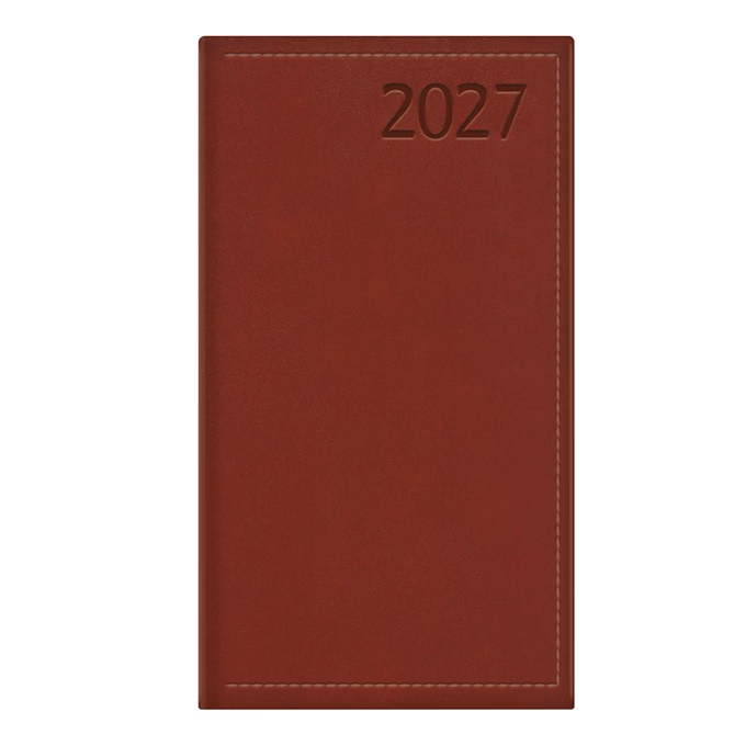 Zsebnaptár TOPTIMER Traditional T035 álló fehér lapos bordó 2027