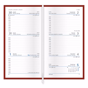 Zsebnaptár TOPTIMER Traditional T035 álló fehér lapos zöld 2026.