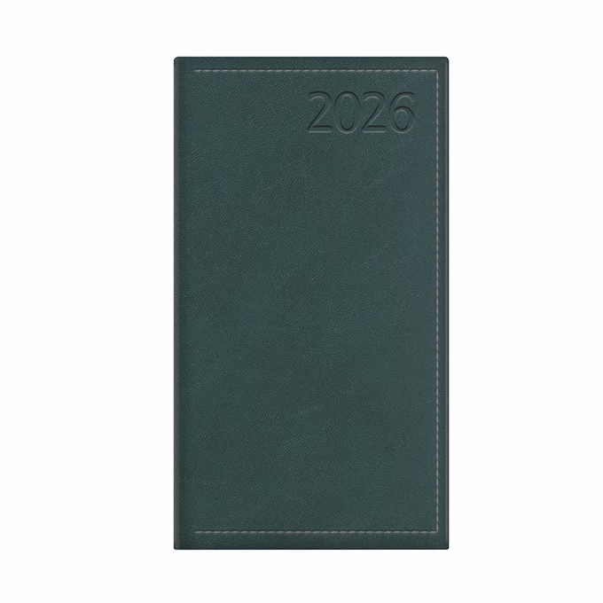 Zsebnaptár TOPTIMER Traditional T035 álló fehér lapos zöld 2026.