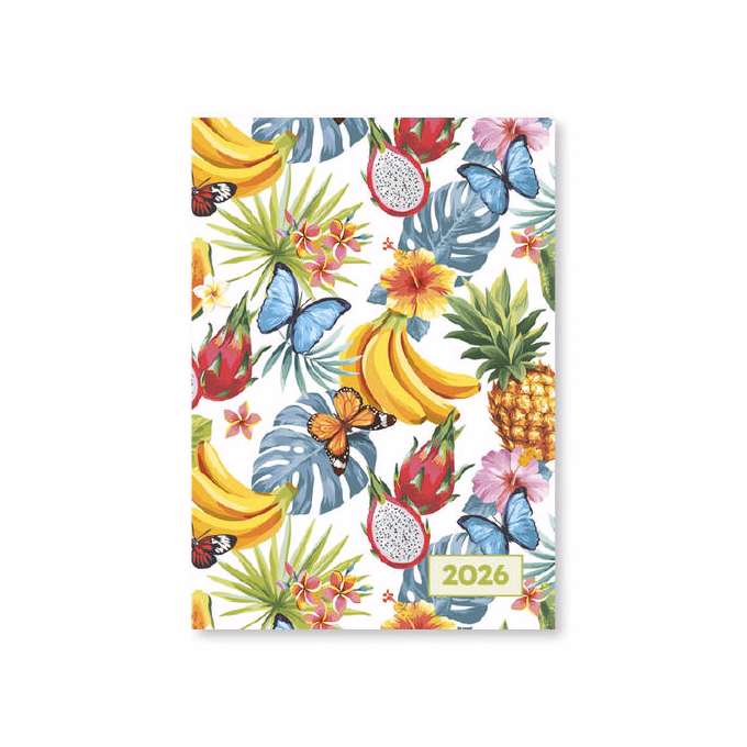 Zsebnaptár VECTRALINE A/7 álló fehér lapos vegyes mintás 2026.