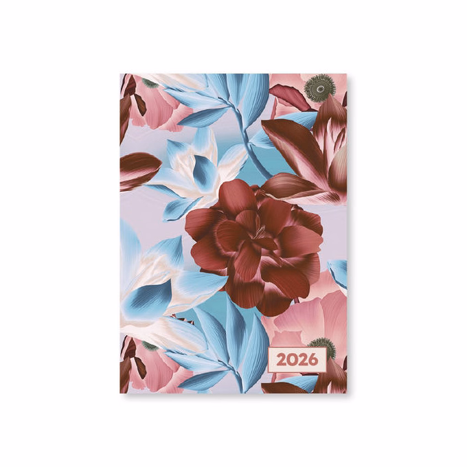 Zsebnaptár VECTRALINE A/7 álló fehér lapos vegyes mintás 2026.