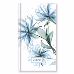 Zsebnaptár VECTRALINE álló fehér lapos vegyes mintás 2026.