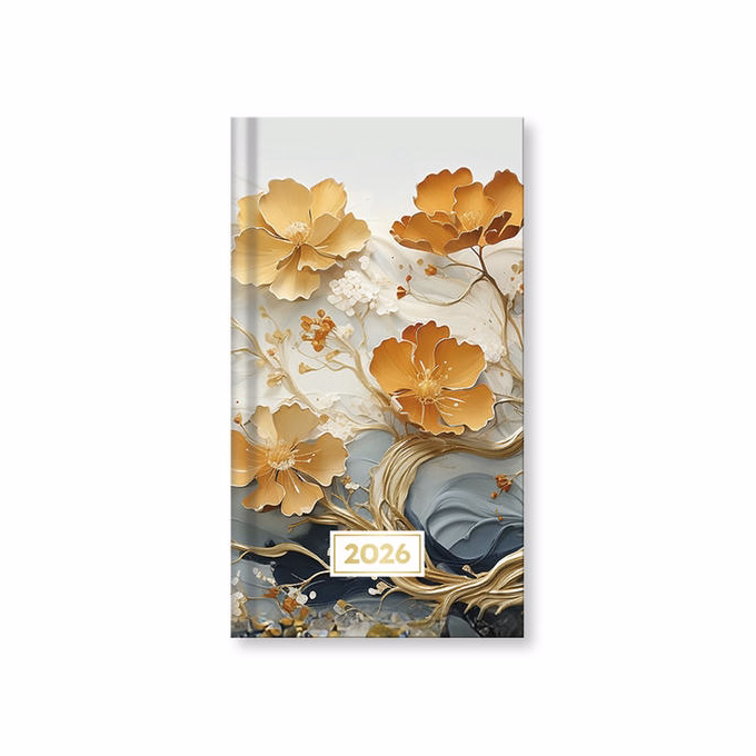 Zsebnaptár VECTRALINE álló fehér lapos vegyes mintás 2026.