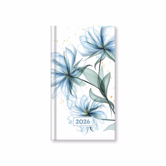 Zsebnaptár VECTRALINE álló fehér lapos vegyes mintás 2026.