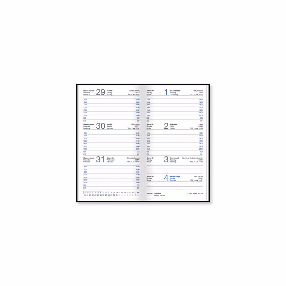 Zsebnaptár VECTRALINE álló fehér lapos vegyes mintás 2026.