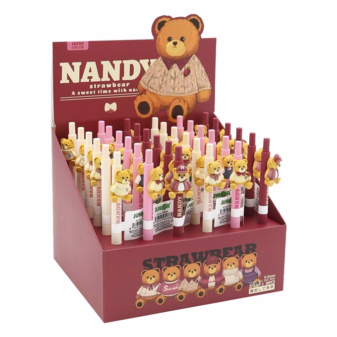 Zseléstoll JUNIOR nyomógombos radírozható 0,5mm Nandy Bear