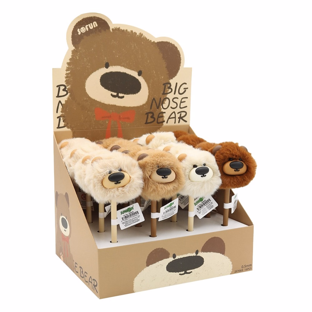 Zseléstoll JUNIOR radírozható 0,7mm pom-pom formával Nose Bear