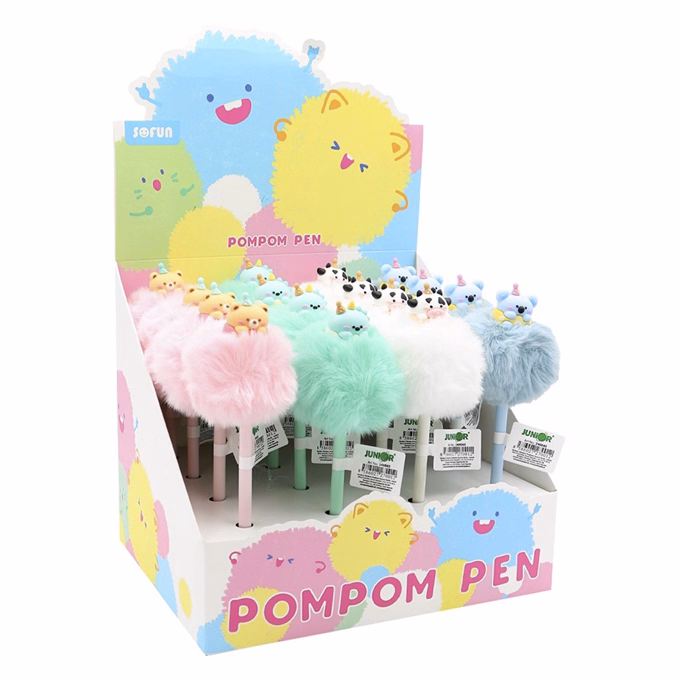 Zseléstoll JUNIOR radírozható 0,7mm pom-pom formával Pasztell színek