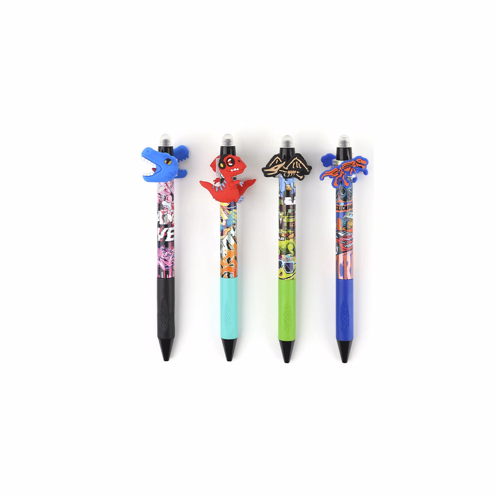 Zseléstoll NEBULO nyomógombos radírozható 0,7 mm Mérges dino