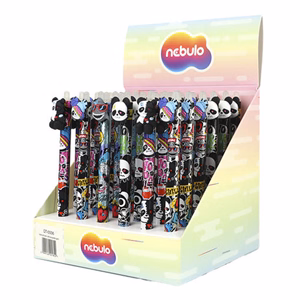 Zseléstoll NEBULO nyomógombos radírozható 0,7 mm Panda II.