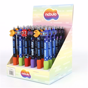 Zseléstoll NEBULO nyomógombos radírozható 0,7 mm Pixel gamer