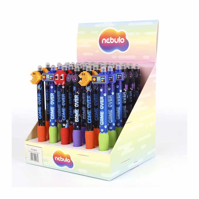 Zseléstoll NEBULO nyomógombos radírozható 0,7 mm Pixel gamer