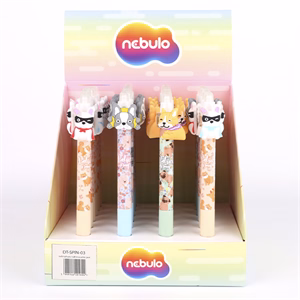 Zseléstoll NEBULO nyomógombos radírozható 0,7 mm Pörgetős kutyusok