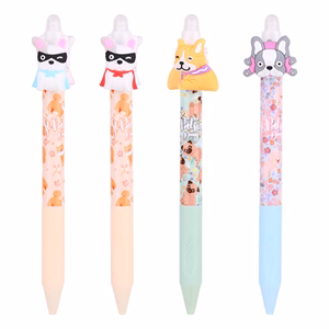 Zseléstoll NEBULO nyomógombos radírozható 0,7 mm Pörgetős kutyusok