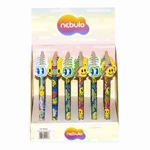Zseléstoll NEBULO nyomógombos radírozható 0,7 mm Smile