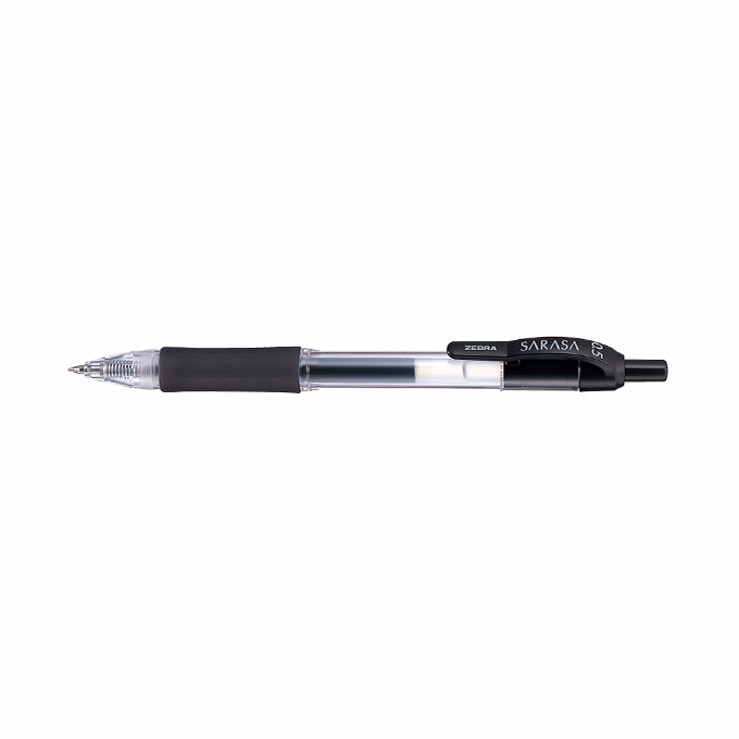 Zseléstoll ZEBRA Sarasa Retractable nyomógombos 0,5 mm fekete