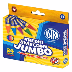 Zsírkréta ASTRA kerek Jumbo törésálló 24 színű