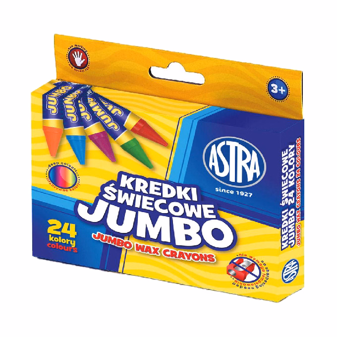 Zsírkréta ASTRA kerek Jumbo törésálló 24 színű