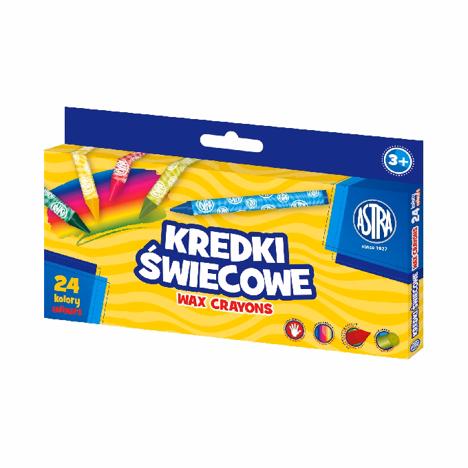 Zsírkréta ASTRA kerek hegyezett törésálló 24 színű