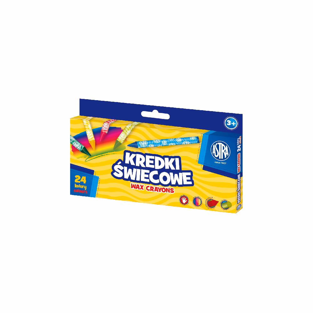 Zsírkréta ASTRA kerek hegyezett törésálló 24 színű