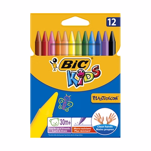 Zsírkréta BIC KIDS PlastiDecor kerek hegyezett 12 színű Zsírkréta BIC KIDS PlastiDecor kerek hegyezett 12 színű