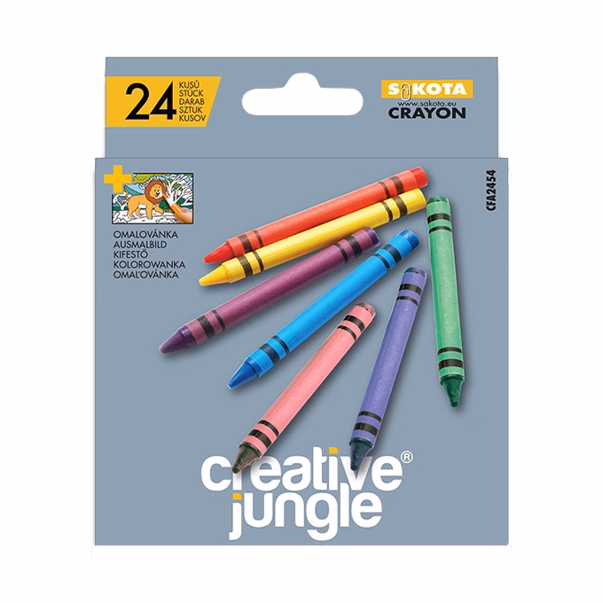 Zsírkréta CREATIVE JUNGLE Grey kerek hegyezettt 24 színű