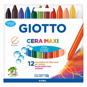 Zsírkréta GIOTTO Cera maxi kerek hegyezett 12 színű Zsírkréta GIOTTO Cera maxi kerek hegyezett 12 színű