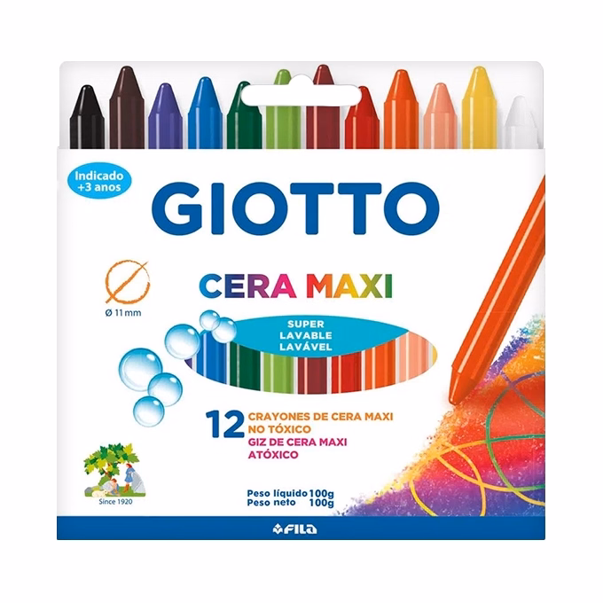 Zsírkréta GIOTTO Cera maxi kerek hegyezett 12 színű Zsírkréta GIOTTO Cera maxi kerek hegyezett 12 színű