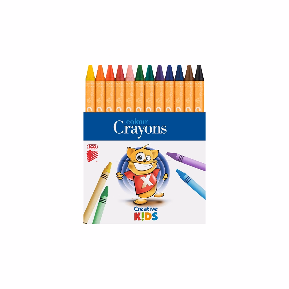 Zsírkréta ICO Creative Kids kerek hegyezett 12 színű