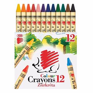 Zsírkréta ICO Süni kerek hegyezett 12 színű