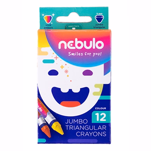 Zsírkréta NEBULO Jumbo háromszögletű hegyezett 12 színű