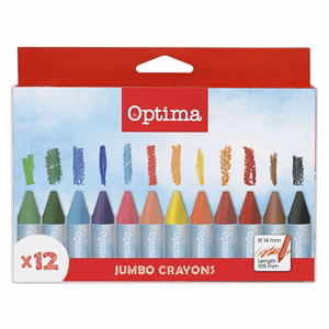 Zsírkréta OPTIMA Jumbo kerek hegyezett 12 színű