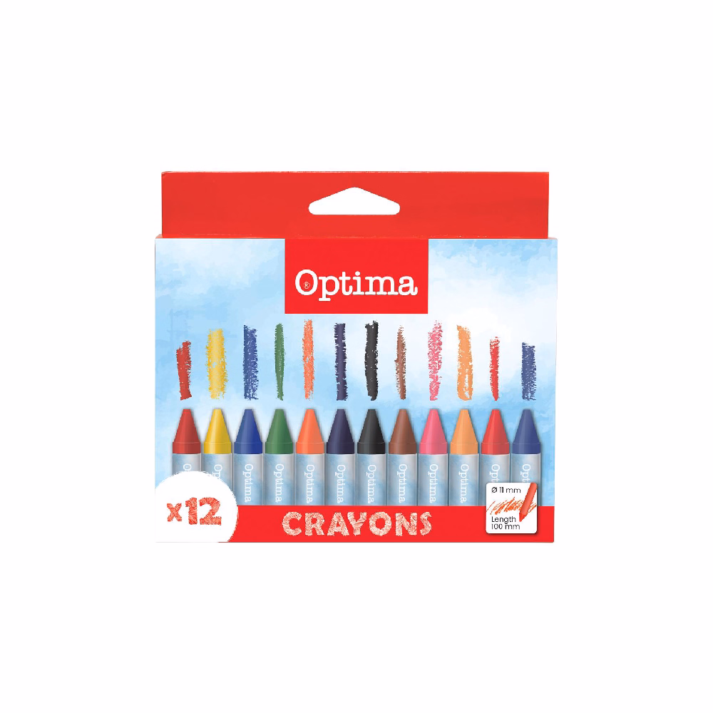 Zsírkréta OPTIMA Max Jumbo kerek 12 színű