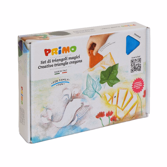Zsírkréta PRIMO háromszögletű 8 darabos + 6 db sablonnal