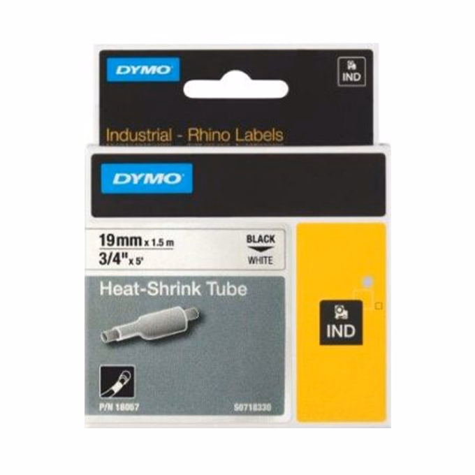 Zsugorcső DYMO 19mm x 1,5m fehér alapon fekete írásszín