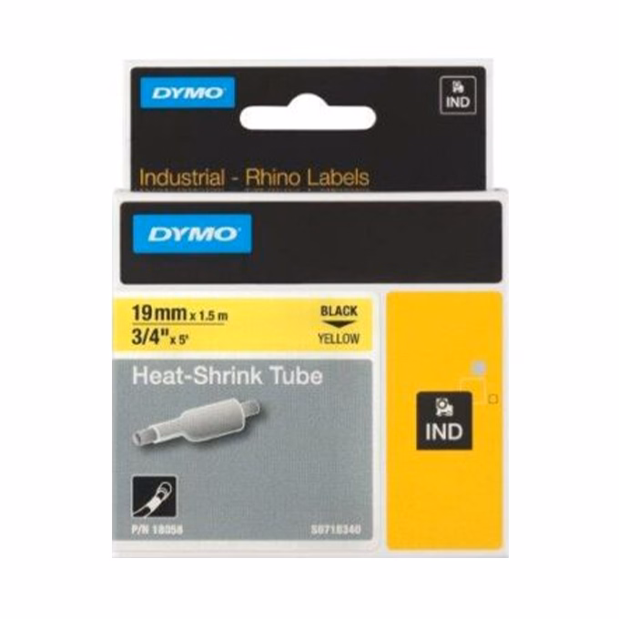 Zsugorcső DYMO 19mm x 1,5m sárga alapon fekete írásszín
