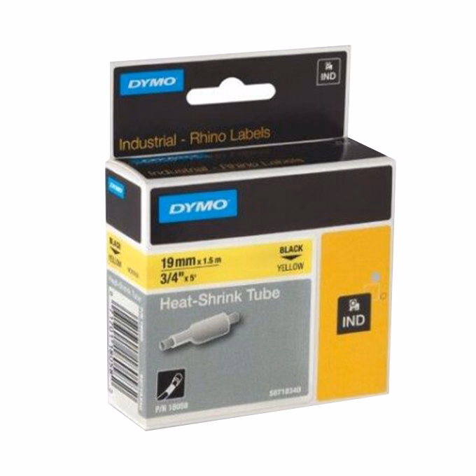 Zsugorcső DYMO 19mm x 1,5m sárga alapon fekete írásszín