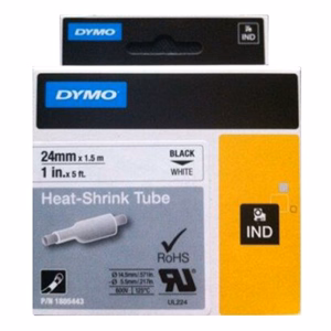 Zsugorcső DYMO 24mm x 1,5m fehér alapon fekete írásszín