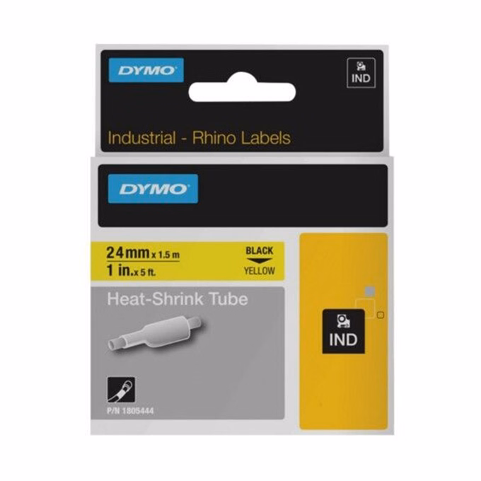 Zsugorcső DYMO 24mm x 1,5m sárga alapon fekete írásszín