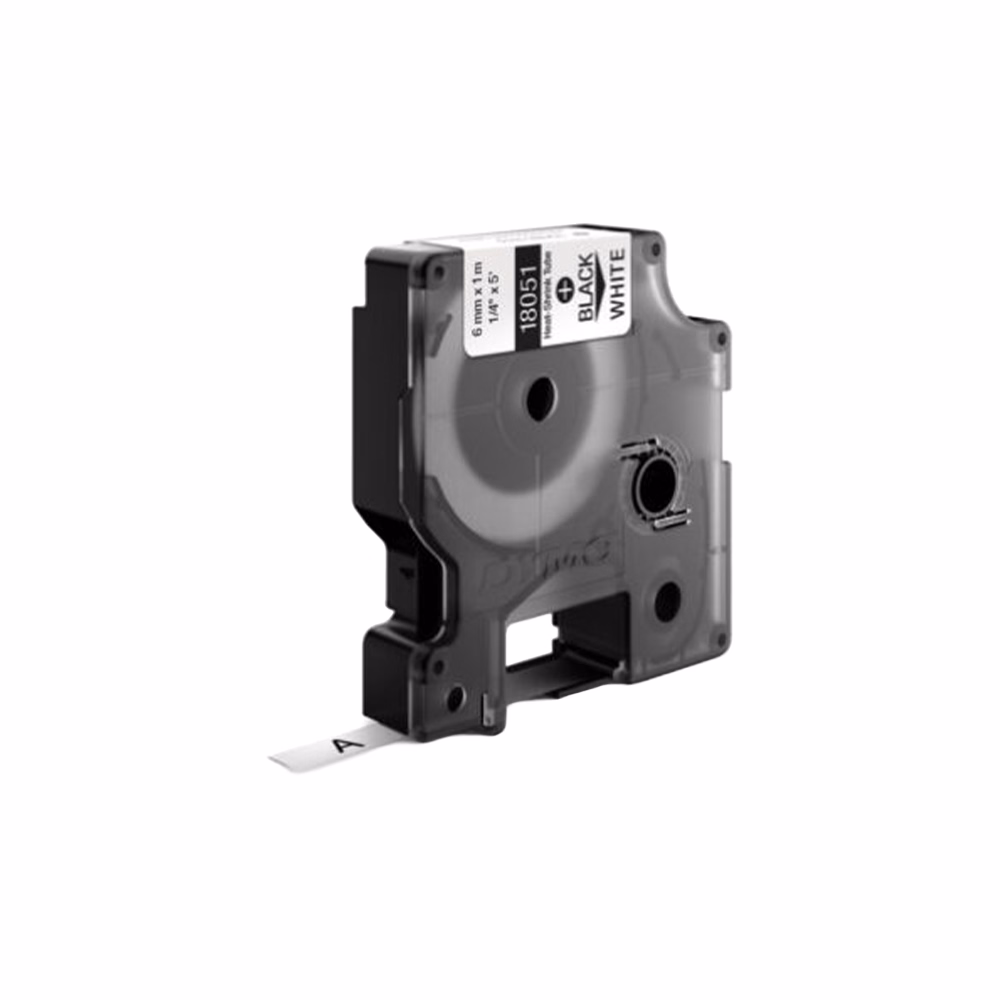 Zsugorcső DYMO 6mm x 1,5m fehér alapon fekete írásszín