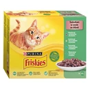 Állateledel alutasakos PURINA Friskies macskáknak marha-csirke-tonhal-tőkehal 12x85g