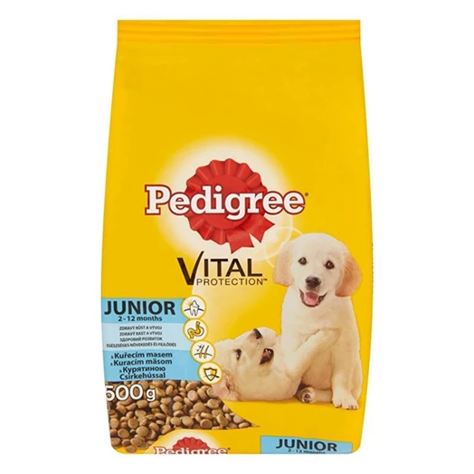 Állateledel száraz PEDIGREE Junior Medium kutyáknak csirke 500 g