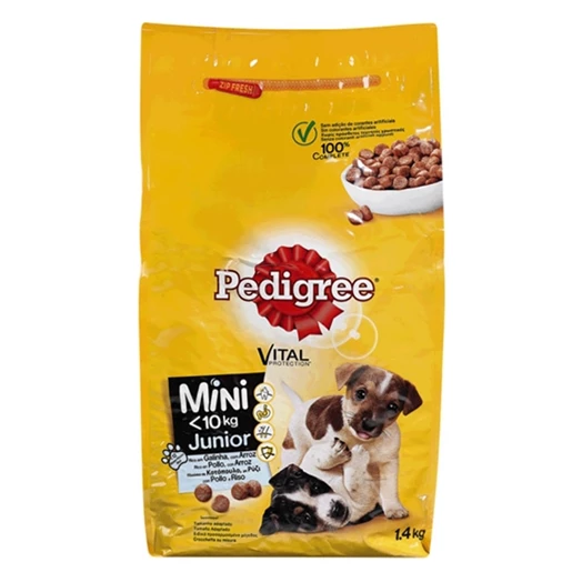 Állateledel száraz PEDIGREE Junior Mini kutyáknak csirke-rizs 1,4 kg