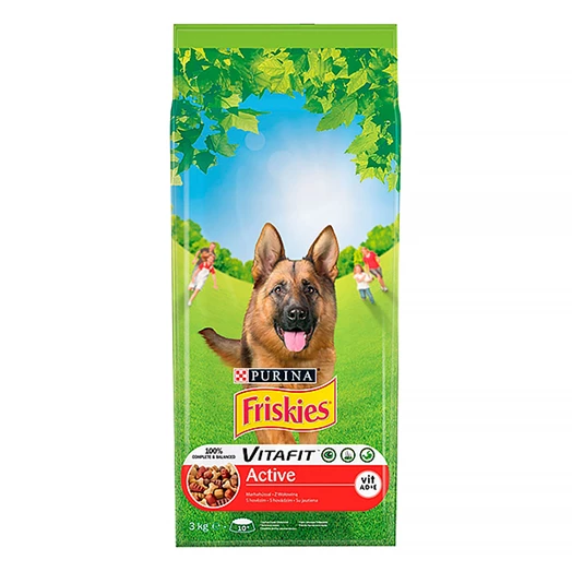 Állateledel száraz PURINA Friskies Vitafit Active kutyáknak marhahússal 3 kg