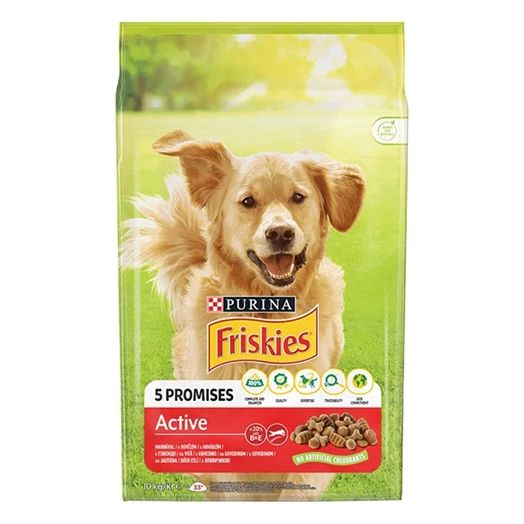 Állateledel száraz PURINA Friskies Vitafit Active kutyáknak marhával 10 kg