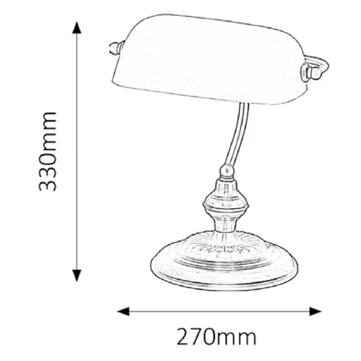 Asztali lámpa RÁBALUX Bank halogén E27 60W fém bronz