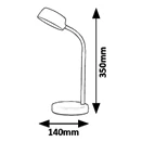 Asztali lámpa RÁBALUX Berry LED 4,5W fém fehér