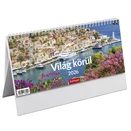 Asztali naptár képes TOPTIMER T063 álló fehér lapos Világ körül 2026.